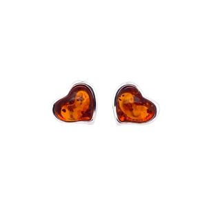 🥰 AMBER SWEETHEART STERLING SILVER STUDS